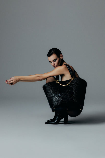 BLACK MILANO TOTE BAG