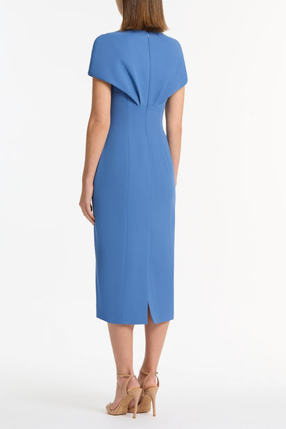 ATLAS CREPE TUCK MIDI DRESS