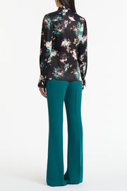 BELLE DE JOUR SATIN ACETATE KEYHOLE WRAP TOP