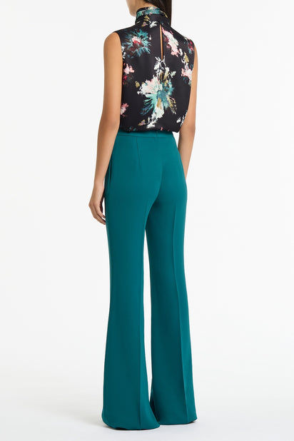 BELLE DE JOUR SATIN ACETATE TIE NECK TOP