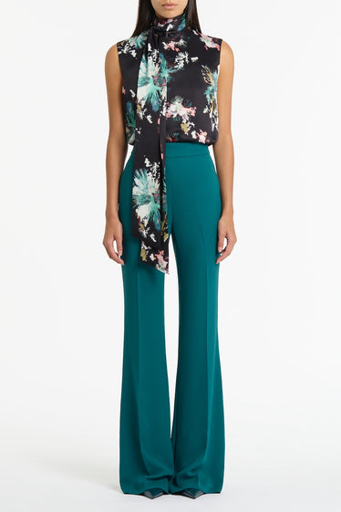 BELLE DE JOUR SATIN ACETATE TIE NECK TOP