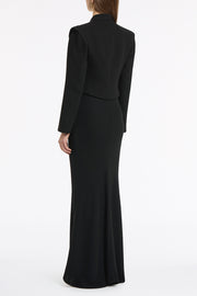 BLACK CREPE BIAS FISHTAIL SKIRT