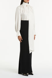BLACK CREPE BIAS SKIRT