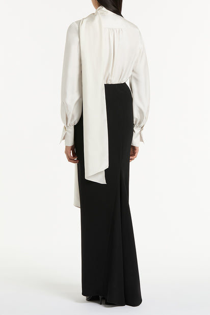 BLACK CREPE BIAS SKIRT