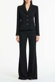 BLACK CREPE BOOTLEG PANT