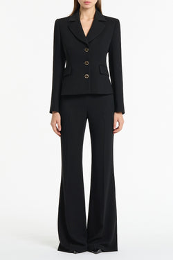 BLACK CREPE BOOTLEG PANT