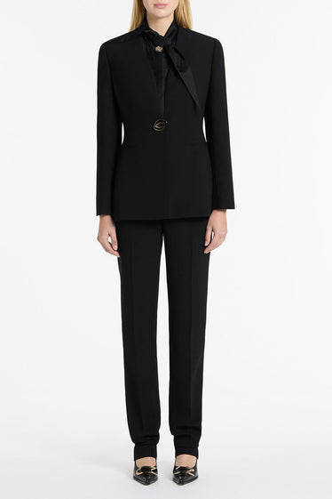 BLACK CREPE C BLAZER
