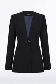 BLACK CREPE C BLAZER
