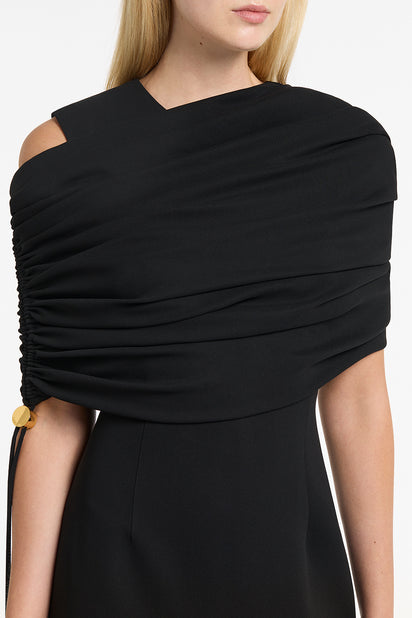BLACK CREPE COULISSE SHRUG