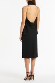 BLACK CREPE DINASTIA PENCIL SKIRT