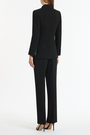 BLACK CREPE DOUBLE-BREASTED JACKET