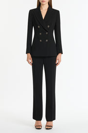 BLACK CREPE DOUBLE-BREASTED JACKET