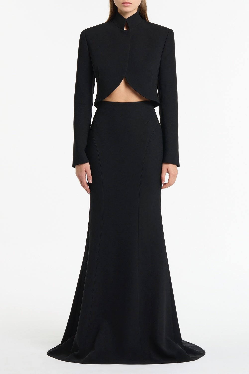 Phantasm Black long skirt ファントムシータ BLACK CREPE FISHTAIL MAXI SKIRT – Carla Zampatti