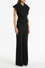 BLACK CREPE LOW WAIST PANT