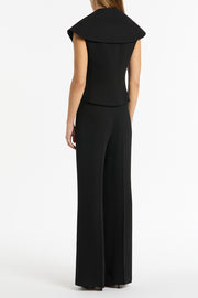 BLACK CREPE LOW WAIST PANT