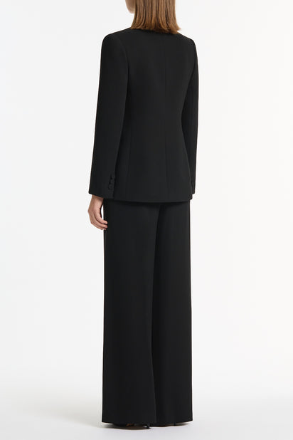 BLACK CREPE ROSE BLAZER