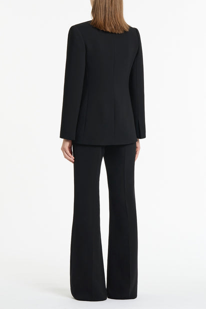 BLACK CREPE SHAWL COLLAR JACKET