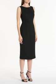 BLACK CREPE SHEATH DRESS