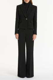 BLACK CREPE SINGLE BREASTED JACKET