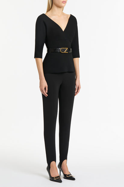 BLACK CREPE SOFT V TOP