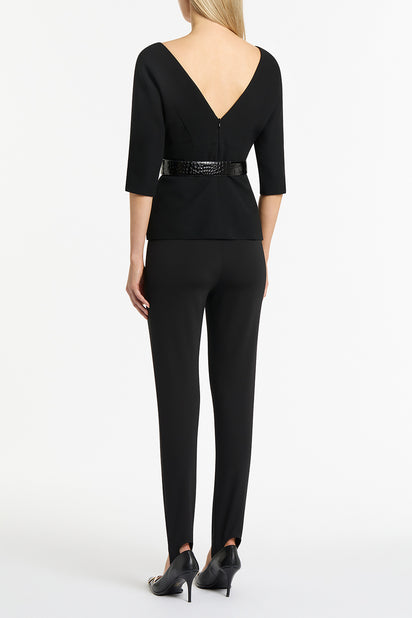 BLACK CREPE SOFT V TOP