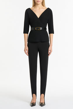 BLACK CREPE SOFT V TOP