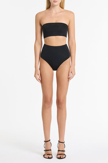 BLACK INTIMA JERSEY WAISTED HIGH CUT BRIEF