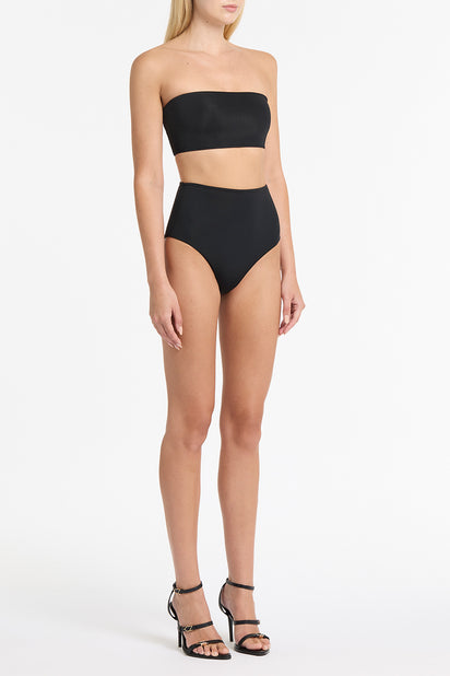 BLACK INTIMA JERSEY WAISTED HIGH CUT BRIEF
