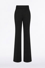 BLACK CREPE PINTUCK FLARED PANT
