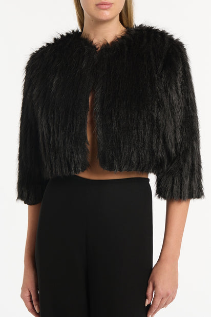 BLACK PIUMA FUR BOLERO