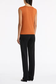 BLACK PONTE PINSTITCH SLIM LEG PANT