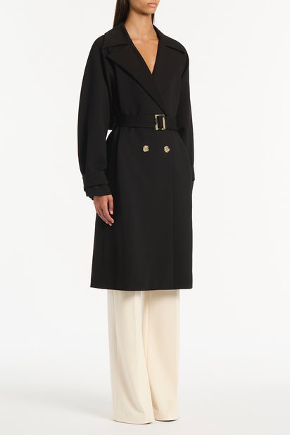BLACK PONTE TRENCH COAT