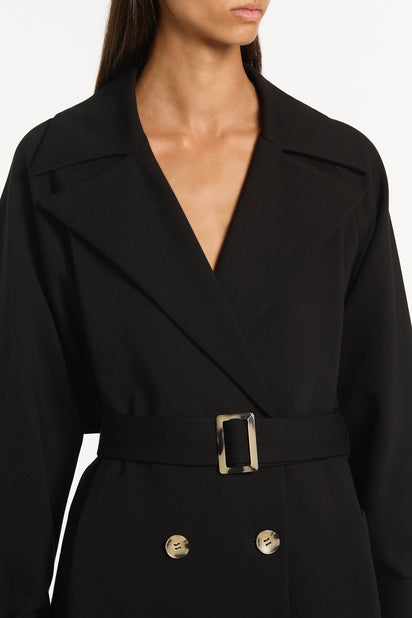 BLACK PONTE TRENCH COAT