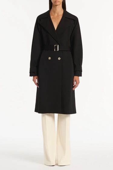 BLACK PONTE TRENCH COAT