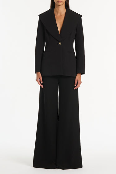 BLACK PONTE WIDE LEG PANT