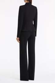 BLACK PONTE ZIP FRONT JACKET