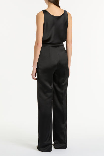 BLACK SATIN SCOOP CAMI