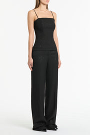 BLACK STARLIGHT TWILL BUSTIER TOP