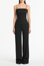 BLACK STARLIGHT TWILL BUSTIER TOP