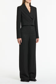 BLACK STARLIGHT TWILL WIDE LEG PANT