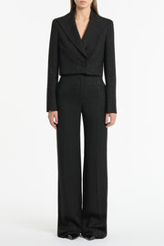 BLACK STARLIGHT TWILL WIDE LEG PANT