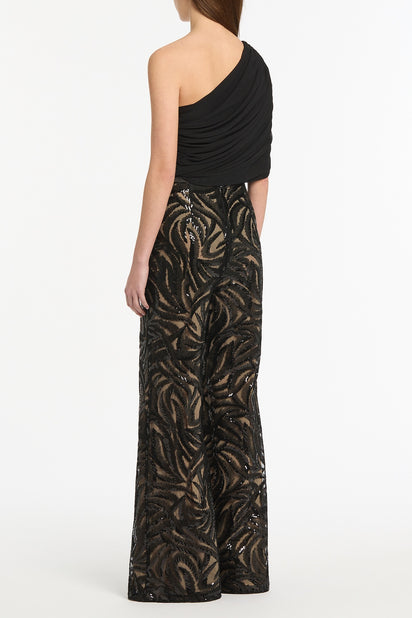 BLACK SWIRL SEQUIN FLARE PANT
