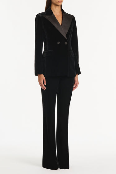 BLACK VELVET TUXEDO JACKET