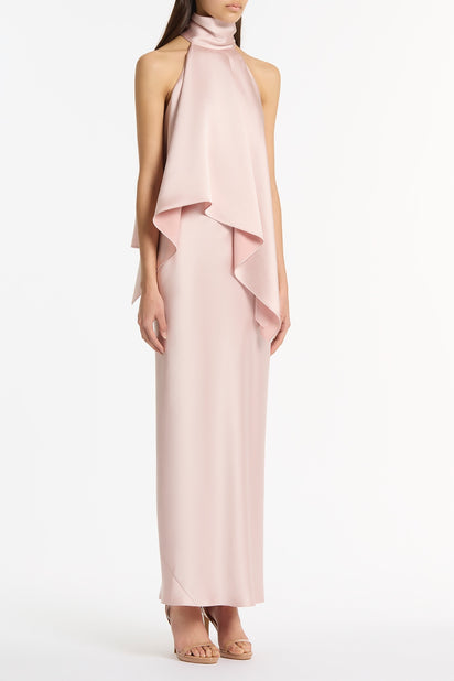 BLUSH LUSTRE SATIN HALTER TOP