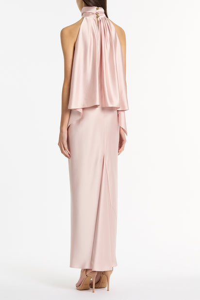 BLUSH LUSTRE SATIN HALTER TOP