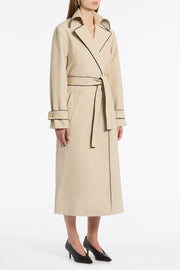 BONE LUXE COTTON DRILL TRENCH COAT