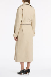 BONE LUXE COTTON DRILL TRENCH COAT