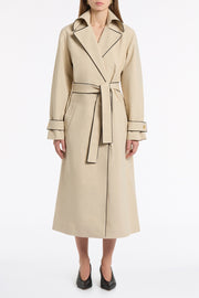 BONE LUXE COTTON DRILL TRENCH COAT