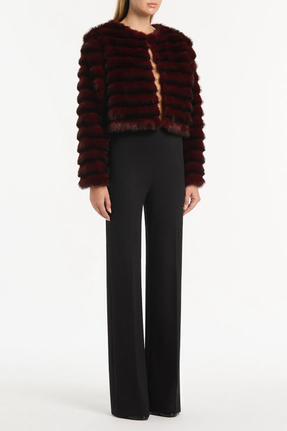 BORDEAUX CROPPED FUR JACKET
