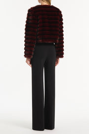 BORDEAUX CROPPED FUR JACKET